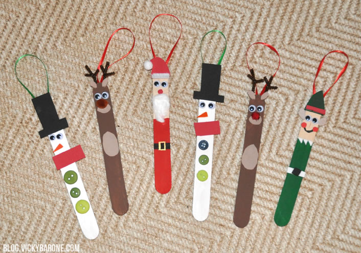 DIY Popsicle Stick Christmas Tree Ornaments