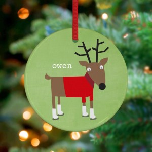 Delightful Deer - Personalized Holiday Ornament by Vicky Barone on Etsy