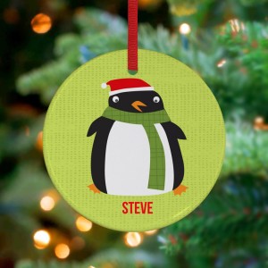 Plump Penguin - Personalized Holiday Ornament by Vicky Barone on Etsy