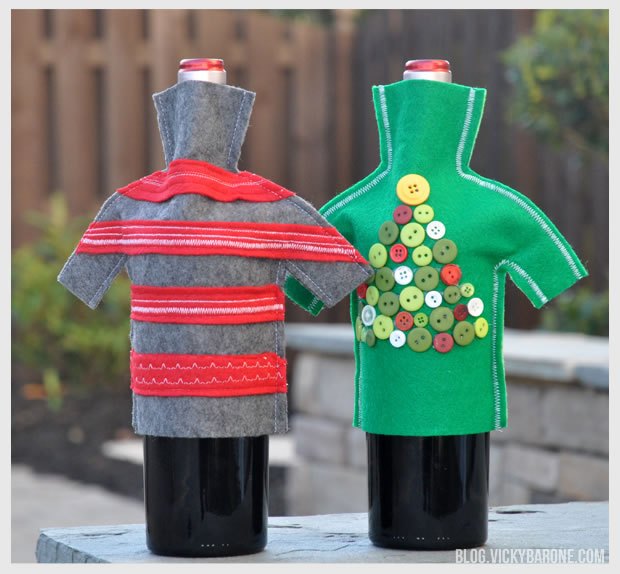 Things I Love: Wine Gifting | DIY Ugly Christmas Sweater Wine Bottles