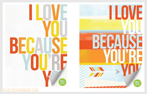 I Love You Because You're You | Fabric Wall Decal | Vicky Barone on Etsy