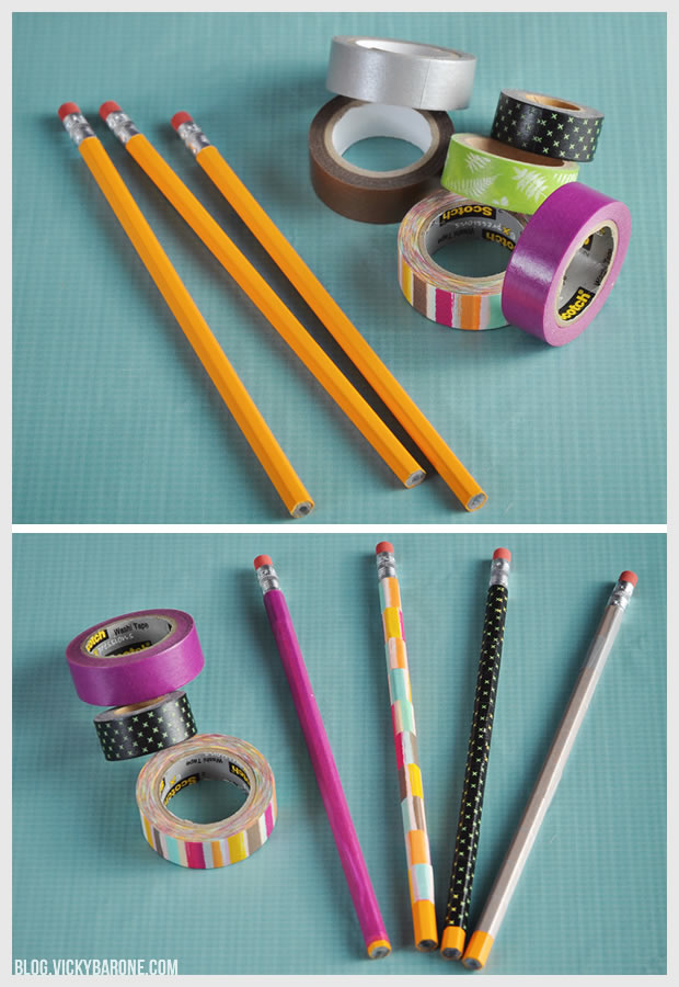 DIY Washi Tape Pencils | Vicky Barone