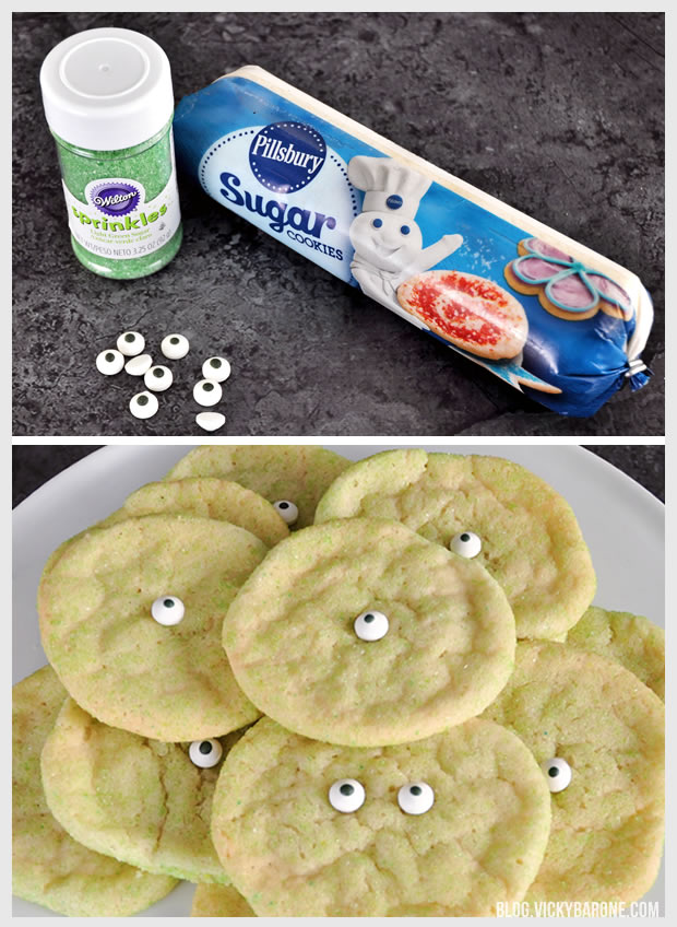 3 Ingredient Monster Eye Sugar Cookies | Vicky Barone