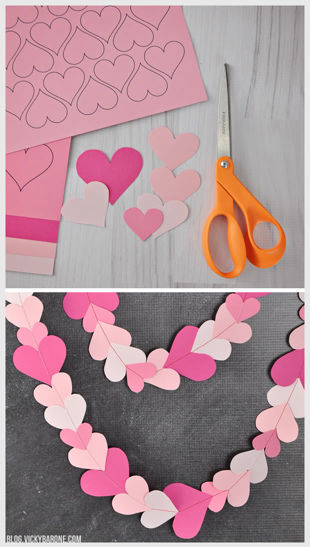 DIY Paper Heart Garland | Vicky Barone