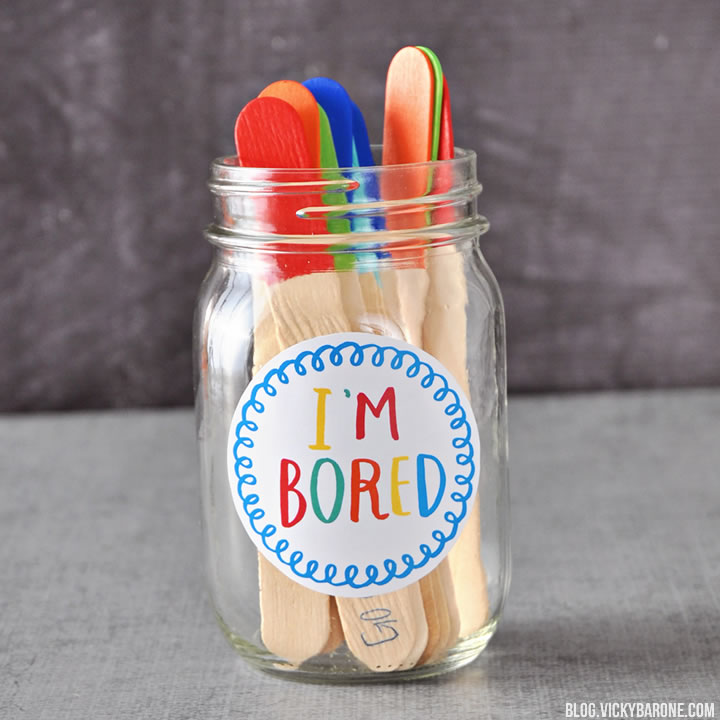 "I'm Bored" Kids Summer Activity Jar + A Free Printable | Vicky Barone