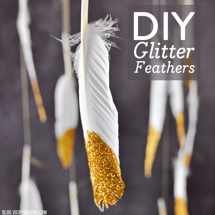 DIY Glitter Feathers