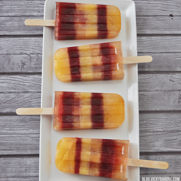 Striped Fruit Juice Popsicles | Vicky Barone