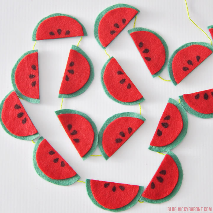 DIY Felt Watermelon Garland | Vicky Barone
