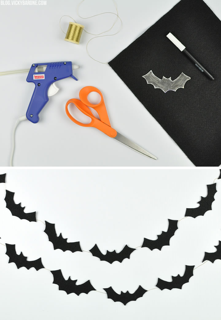 DIY No-Sew Felt Bat Garland | Vicky Barone