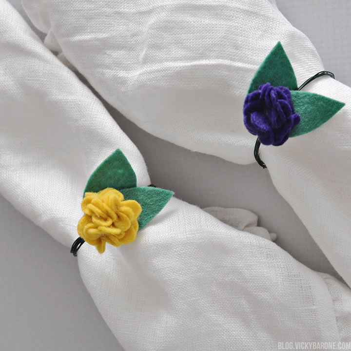 DIY Felt Flower Napkin Rings | Vicky Barone