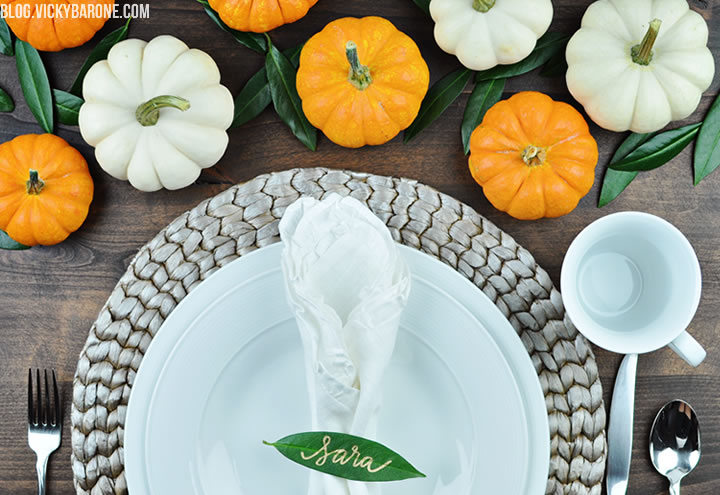 DIY Leaf Name Tags | Thanksgiving Table Setting | Vicky Barone