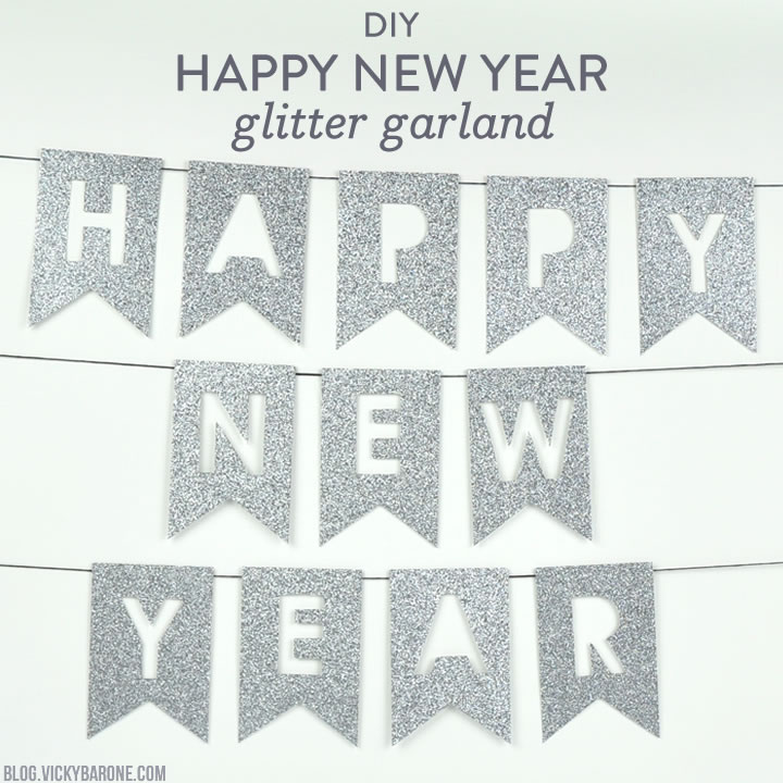 DIY Happy New Year Glitter Garland