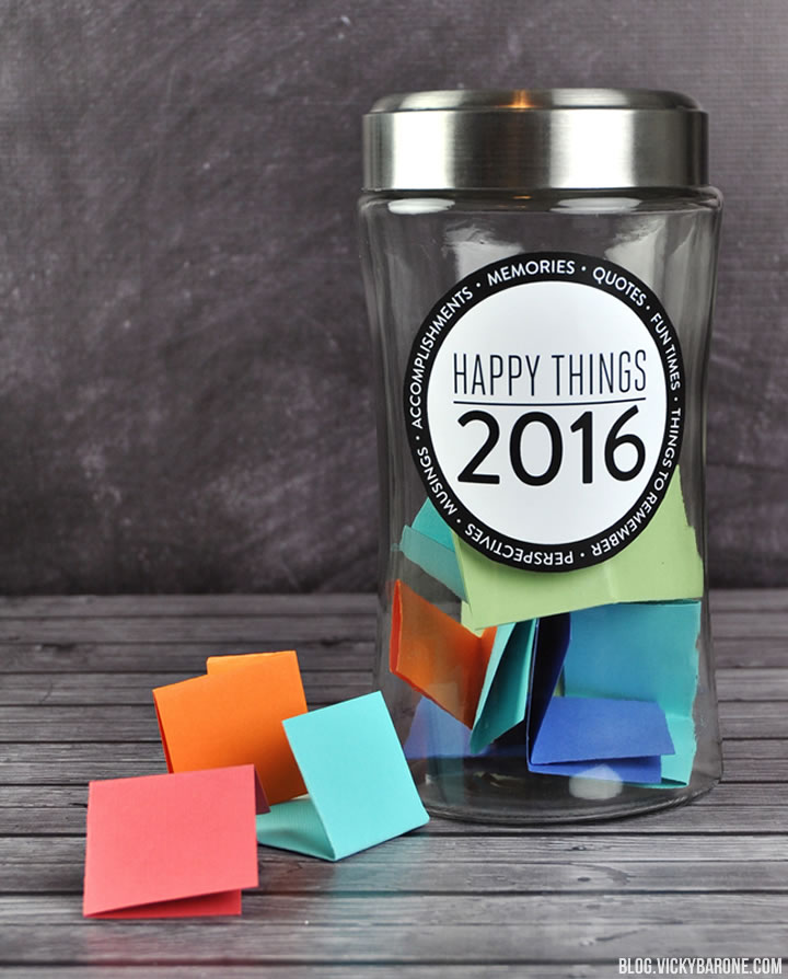 Happy Things Memory Jar 2016 Printable | Vicky Barone