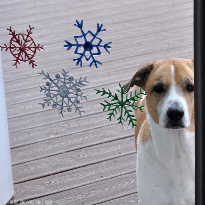 DIY Snowflake Window Clings | Vicky Barone