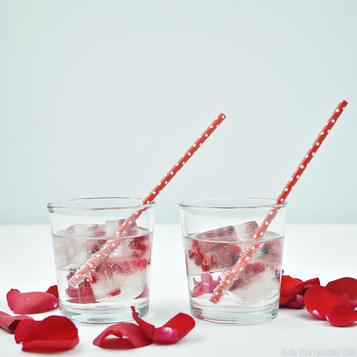 Pomegranate Seed Ice Heart Ice Cubes | Valentine's Day | Vicky Barone