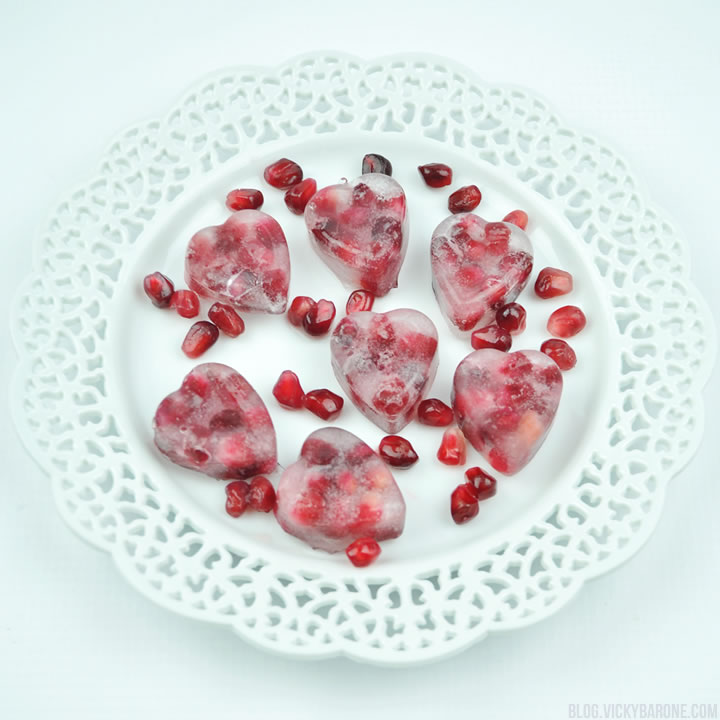 Pomegranate Seed Ice Heart Ice Cubes | Valentine's Day | Vicky Barone