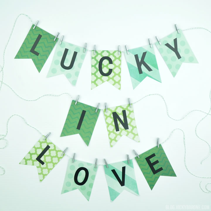 DIY St. Patrick's Day Banner | Lucky in Love | Vicky Barone