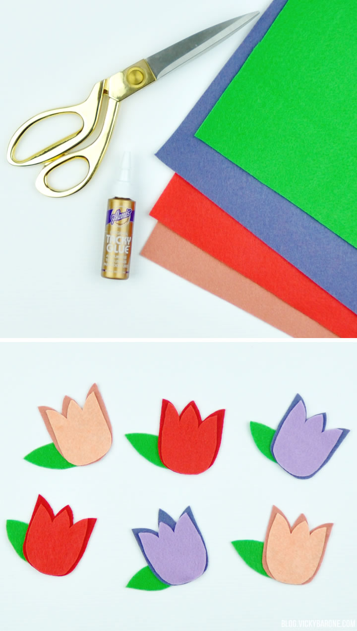 DIY Felt Tulips | Vicky Barone
