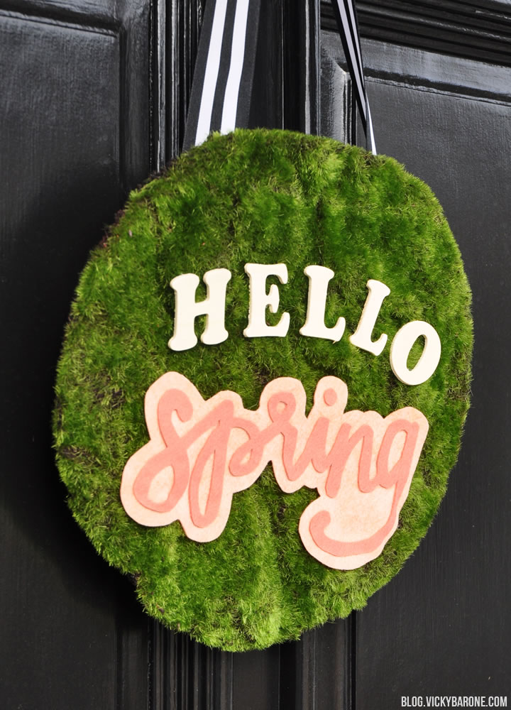 DIY Moss Door Hanger | Hello Spring | Vicky Barone