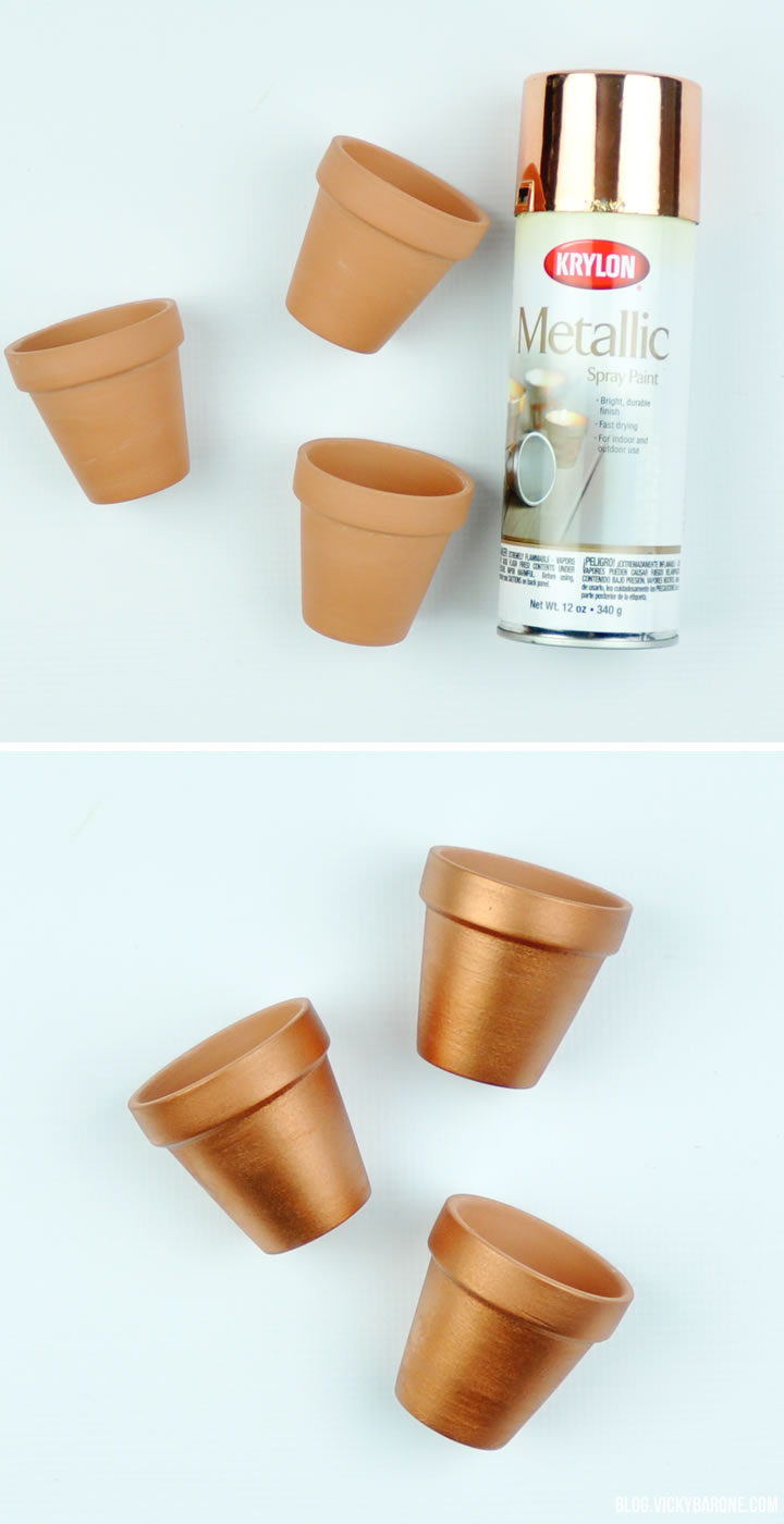 DIY Metallic Flower Pots | Vicky Barone