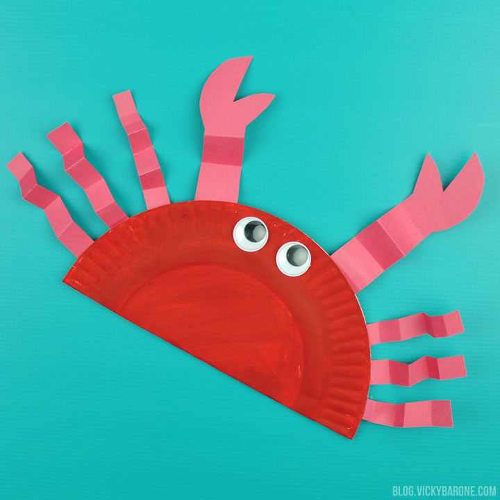 DIY Paper Plate Crab | Summer Craft for Kids | Vicky Barone