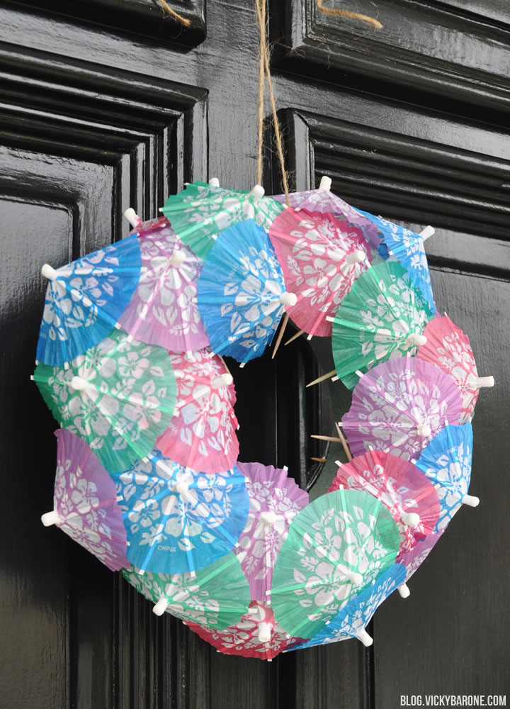 DIY Paper Umbrella Wreath | Vicky Barone