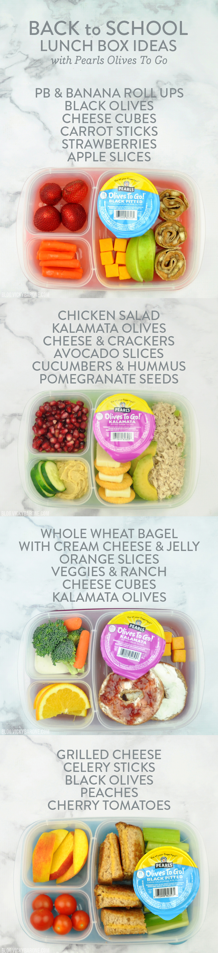 Back to School Lunch Box Ideas with Pearls Olives To Go | Vicky Barone