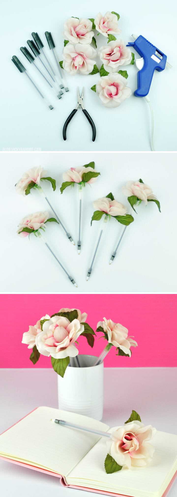 DIY Flower Pens | Back to School Teacher Gifts | Vicky Barone