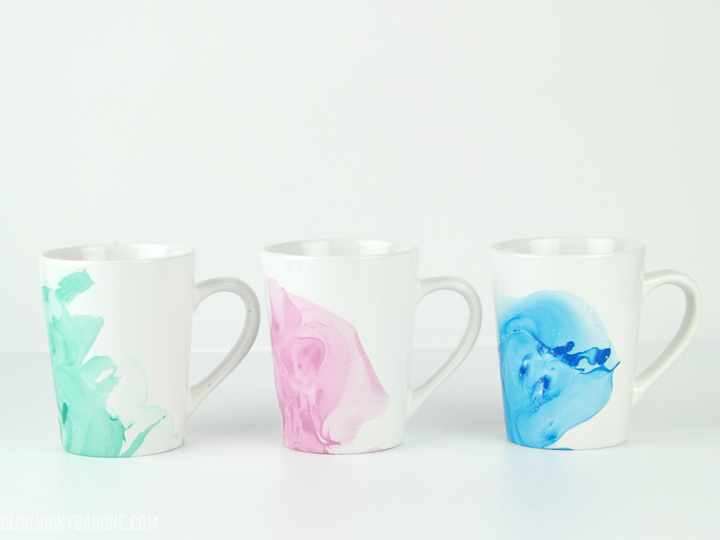 DIY Marbled Mugs | Vicky Barone