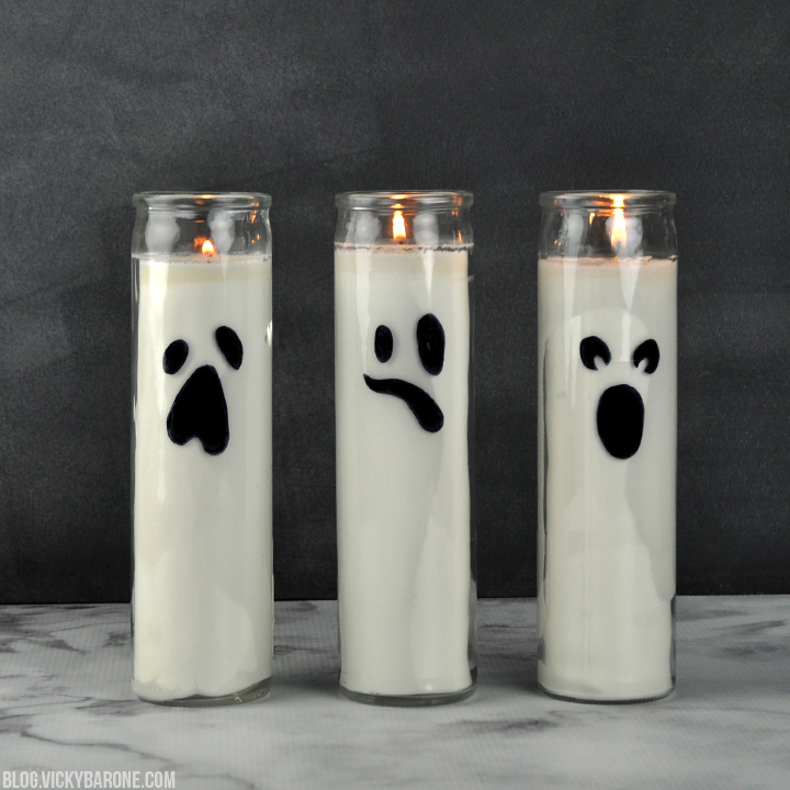 DIY Ghost Candles | Vicky Barone