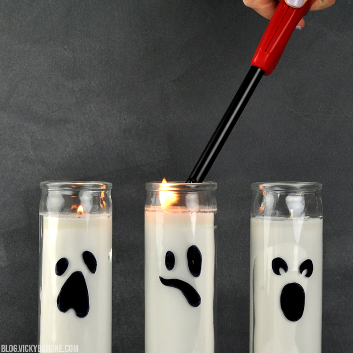 DIY Ghost Candles | Vicky Barone