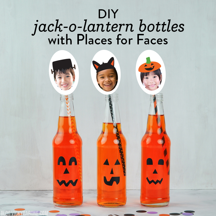 DIY Jack-o-Lantern Soda Bottles