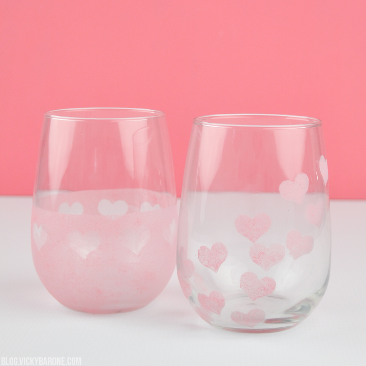 DIY Frosted Heart Tumblers | Vicky Barone