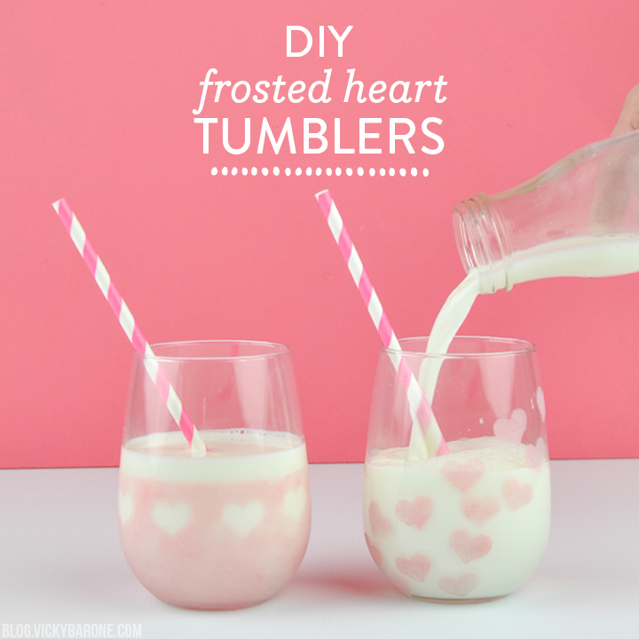 DIY Frosted Heart Tumblers